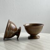 2 small ramekins and bowls in pyrite stoneware.
