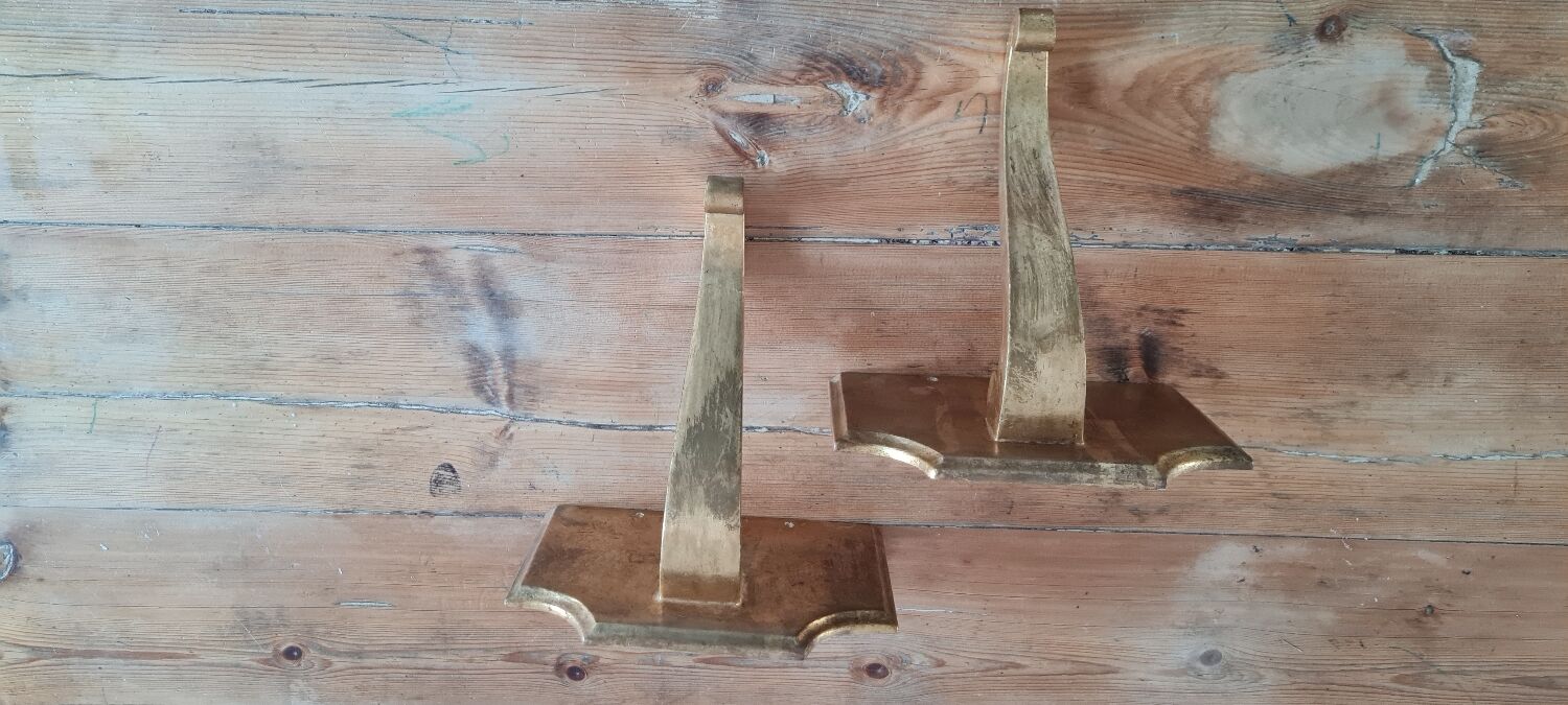 Pair of Florentine wall shelves