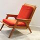 Fauteuil acajou cannage années 60