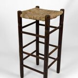 Set of 5 bar stools in the style of Charlotte Perriand, Mid-Century, France