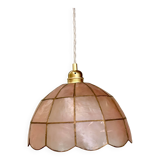 Vintage pink mother-of-pearl lampshade pendant light