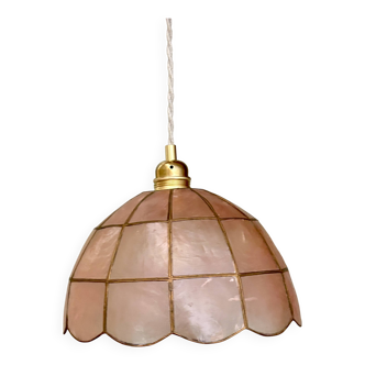 Suspension vintage en nacre rose