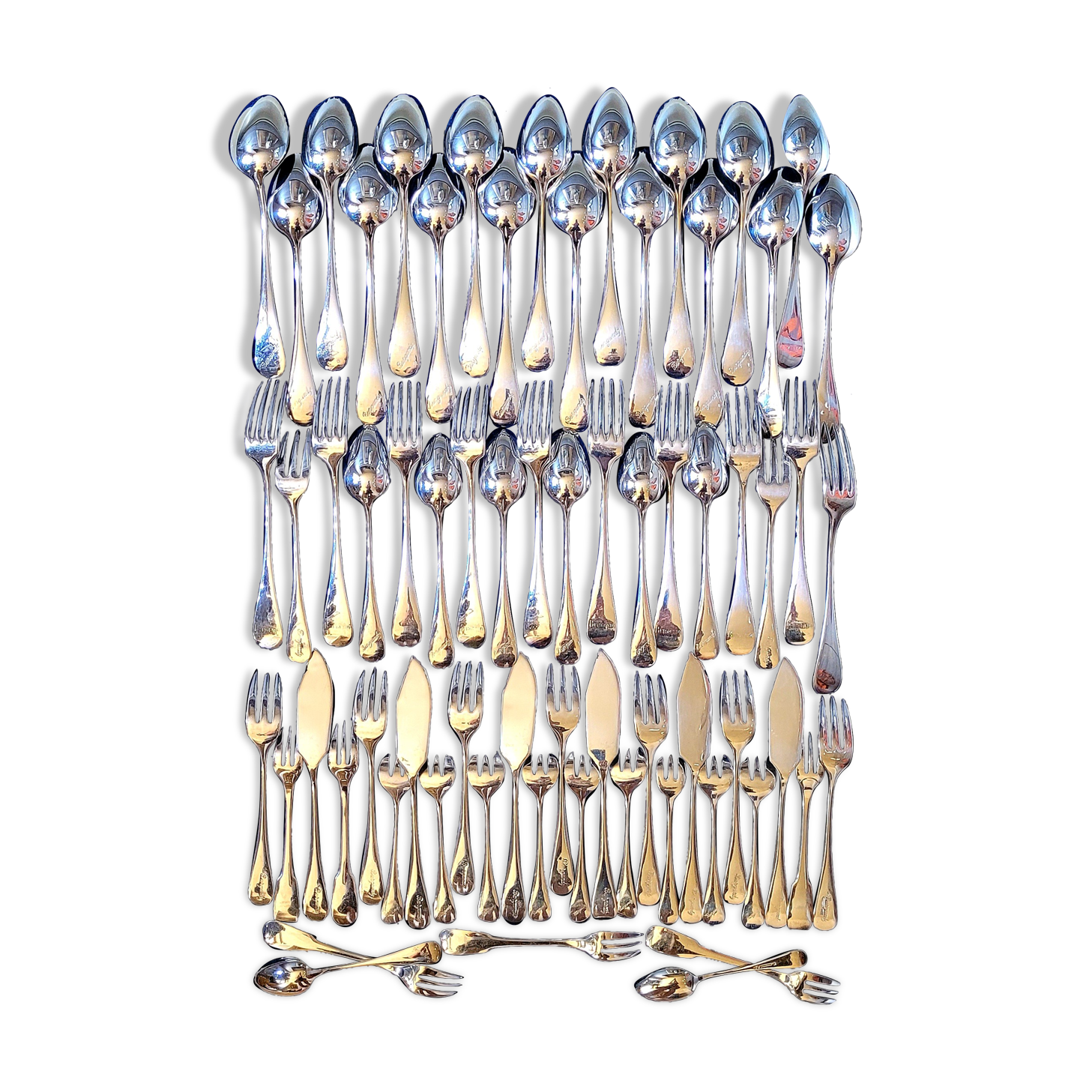 Silver metal cutlery signed from a grand hotel in Paris