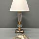 Crystal and golden brass table lamp ~ 1950s/1960s