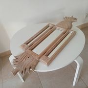 Miroir triptyque Art déco Ananas en bois sculpté