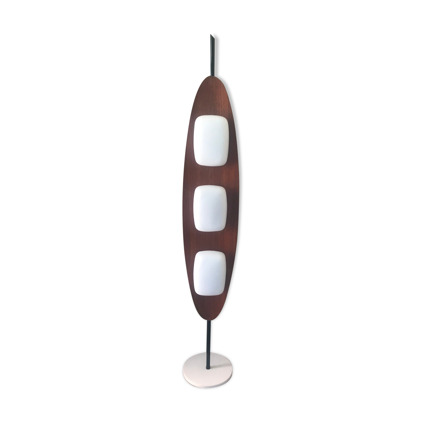 Floor lamp surf teak and opalines design gioffredo reggiani 1960