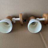 Set of 2 pine wall lights from the 80s