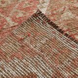 3x10 Turkish Pale Red & Beige Vintage Runner Rug, 90x303Cm