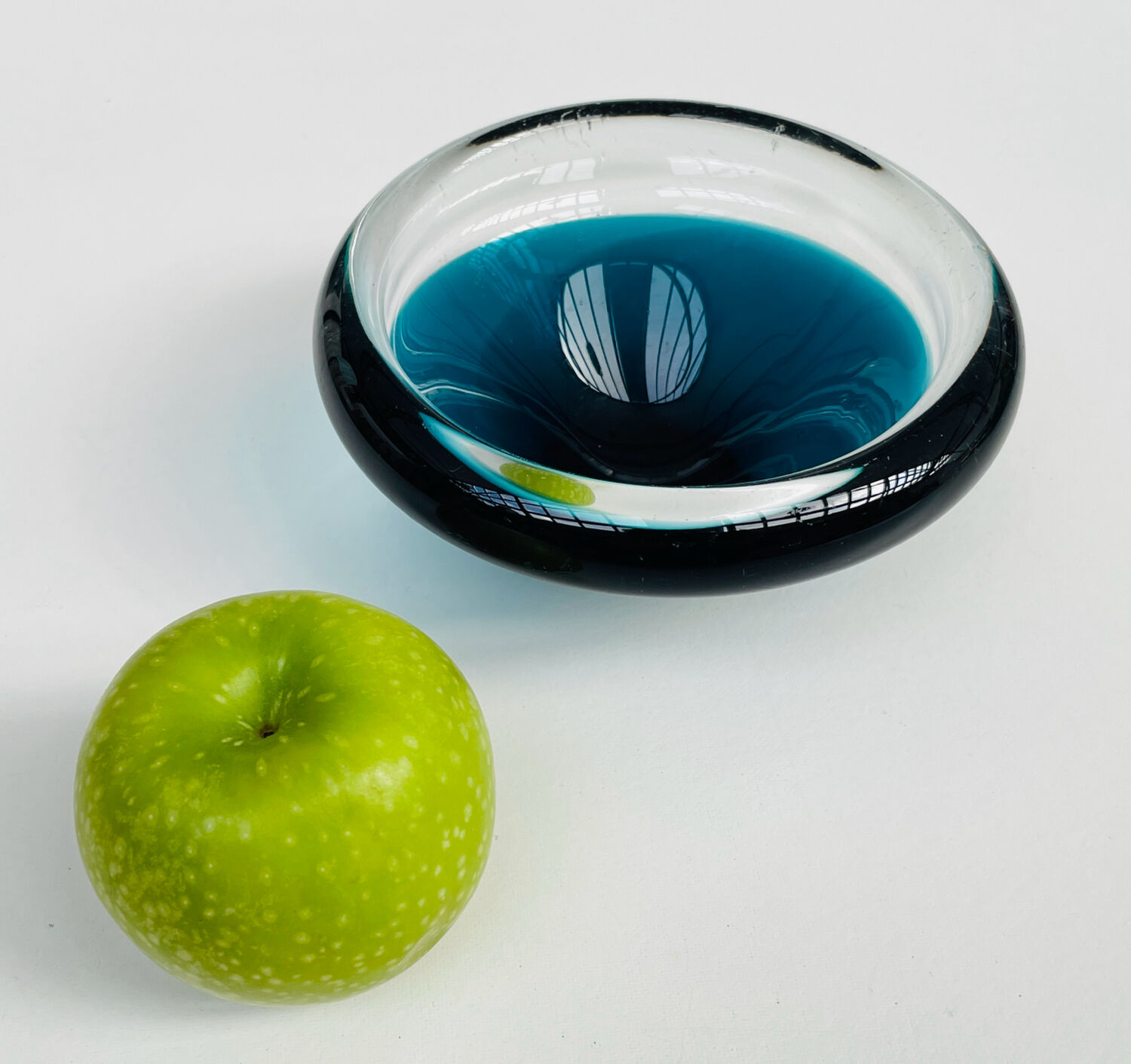 Scandinavian blue sommerso glass catchall – vintage design from the 1960s.