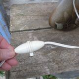 Vintage 1970 Art ceramic bedside lamp Herbarium style