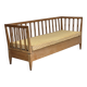 1970s, Swedish drop arm sofa/daybed, furniture fabric, oak wood.