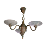 3-burner saucer chandelier of the Muller brothers Lunéville