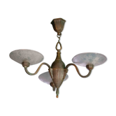 Lustre 3 feux soucoupe des frères Muller Lunéville