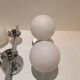 2 double chrome and opaline glass wall lamps 1960