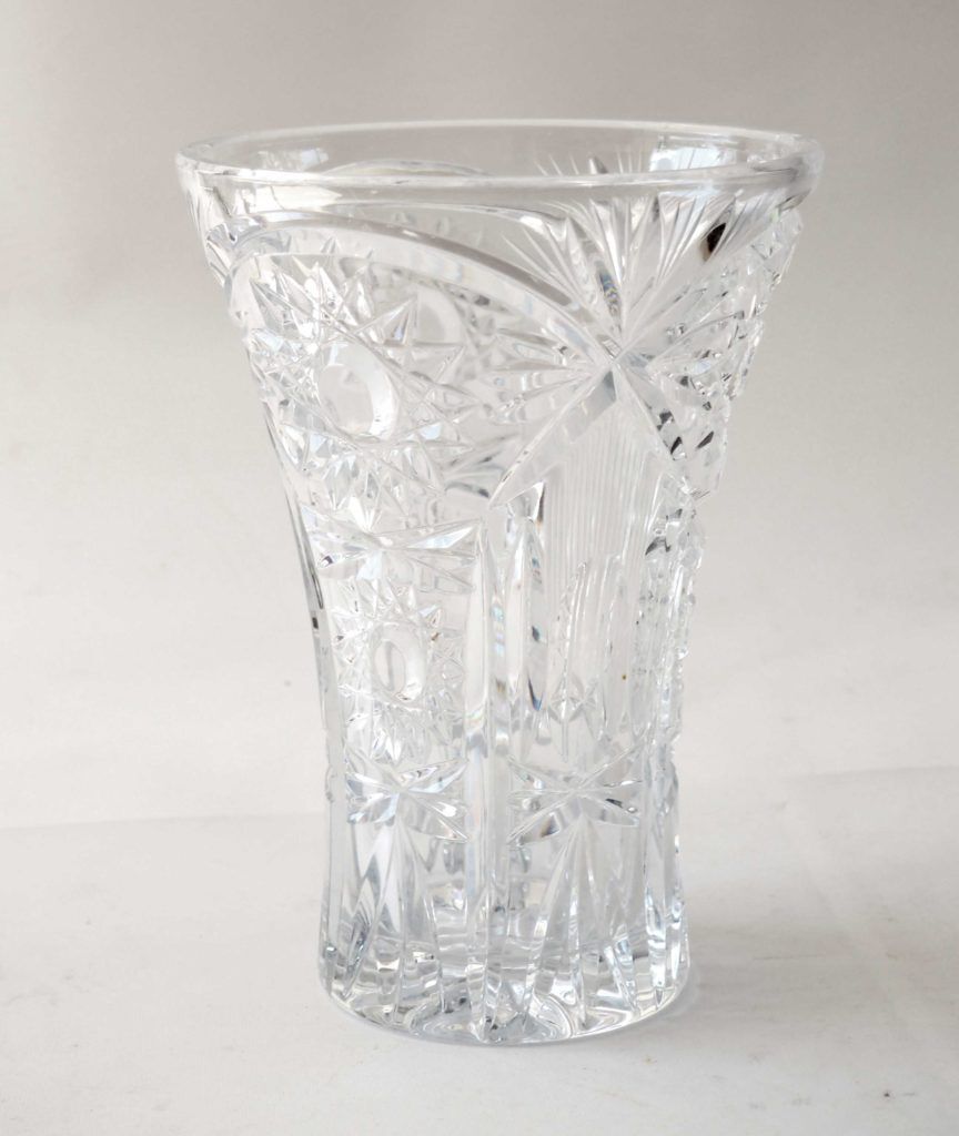 Carved crystal vase