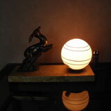 Art Deco marble figurine table lamp