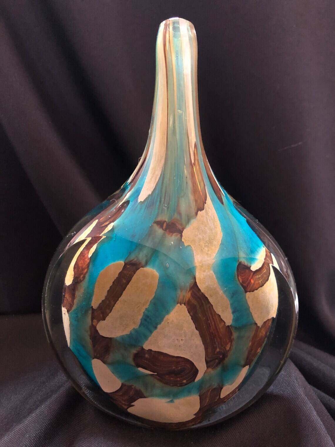 Soliflore vase in blown glass signed Mdina Malta 1970s