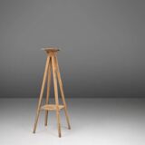 Industrial painted wooden tripod Console with rich patina, France 1900s