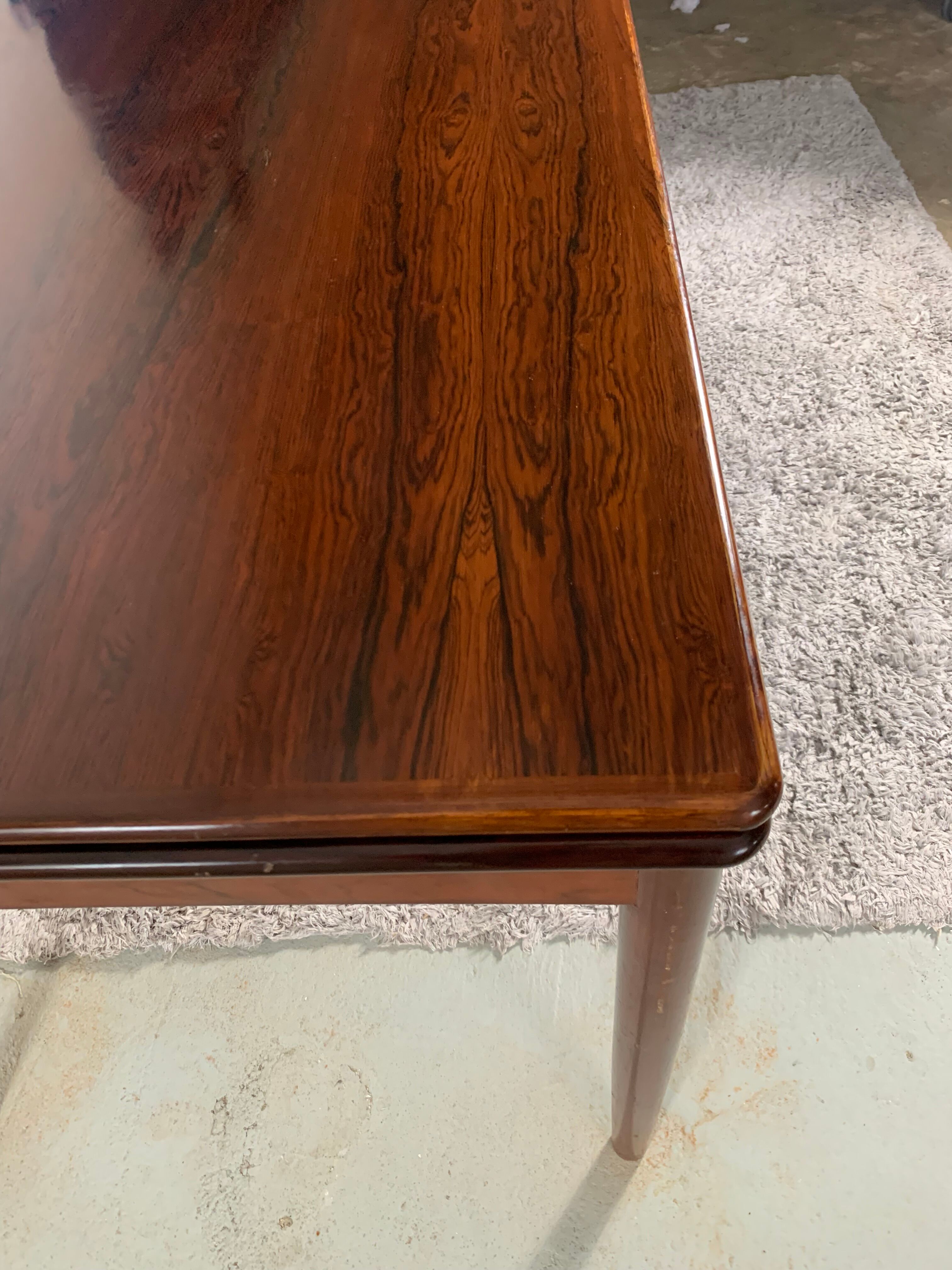 Danish rosewood dining table with extensions, 1960s
