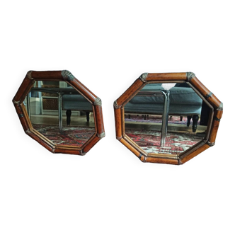 Octagonal bamboo mirrors