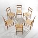 6 Superleggera dining chairs by Gio Ponti for Cassina, 1970’s