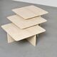 Set of three nesting tables in travertine, Italy circa 1970.