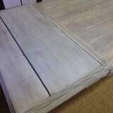 Art-deco table solid oak patina with lime