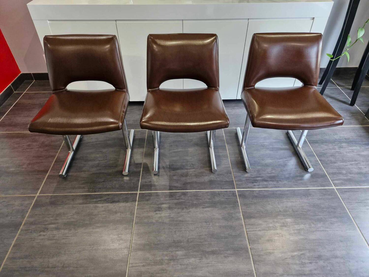 Set of 3 designer chairs by Georges Frydman, 1960s