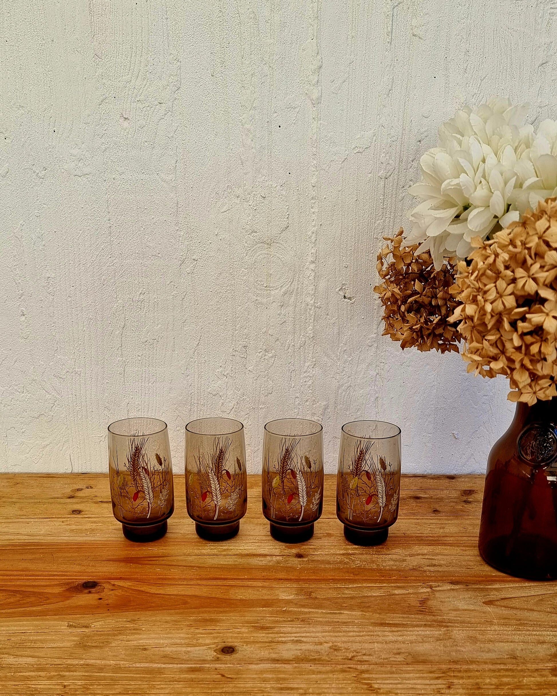 Set of 4 Arcopal Tivoli orangeade glasses