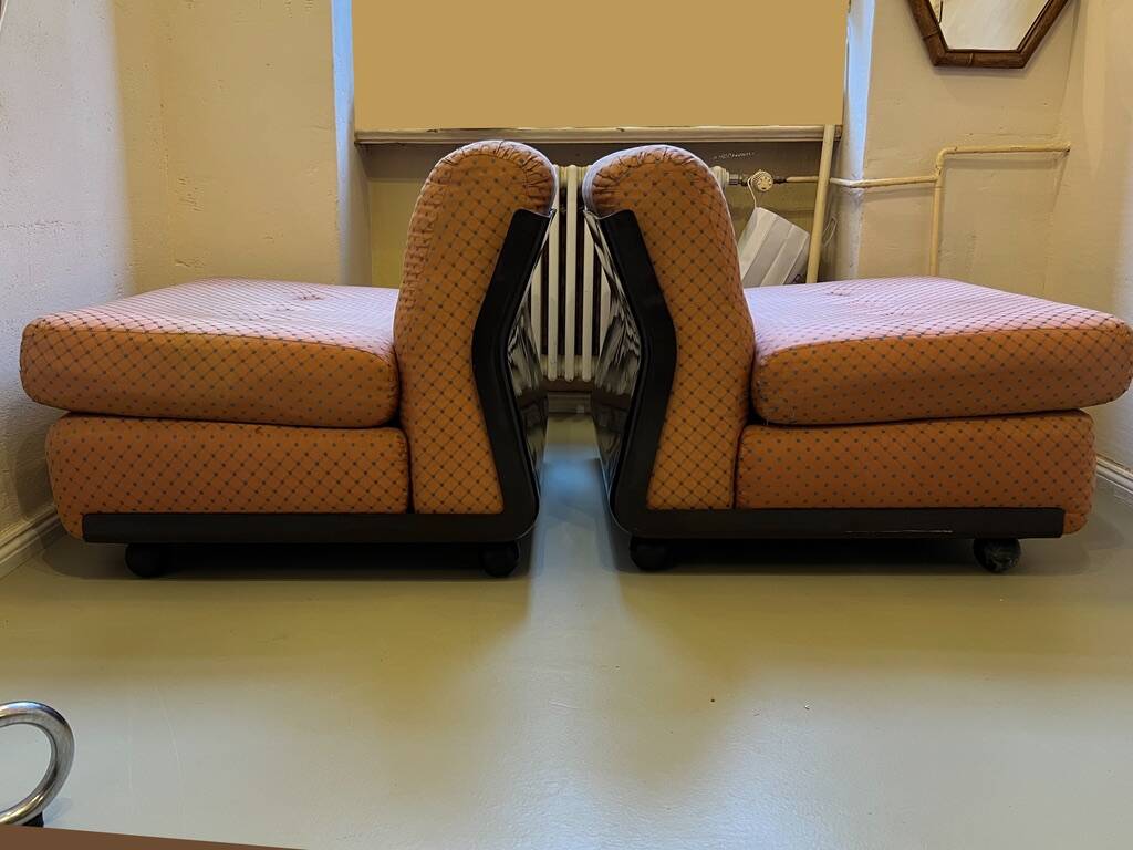 Two Amanta armchairs by Mario Bellini C&B B&B Italia vintage 60s/70s.