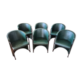 6 leather Club armchairs - Giovanni Erba Italy