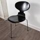 Pair of satin black beech chairs model 3100 "Ant" by Arne Jacobsen for Fritz Hansen, Denmark, 1957.