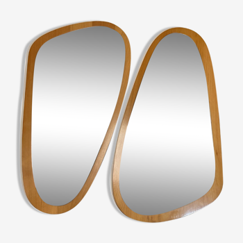 Set of two kidney shaped mirrors, Denmark 1960s