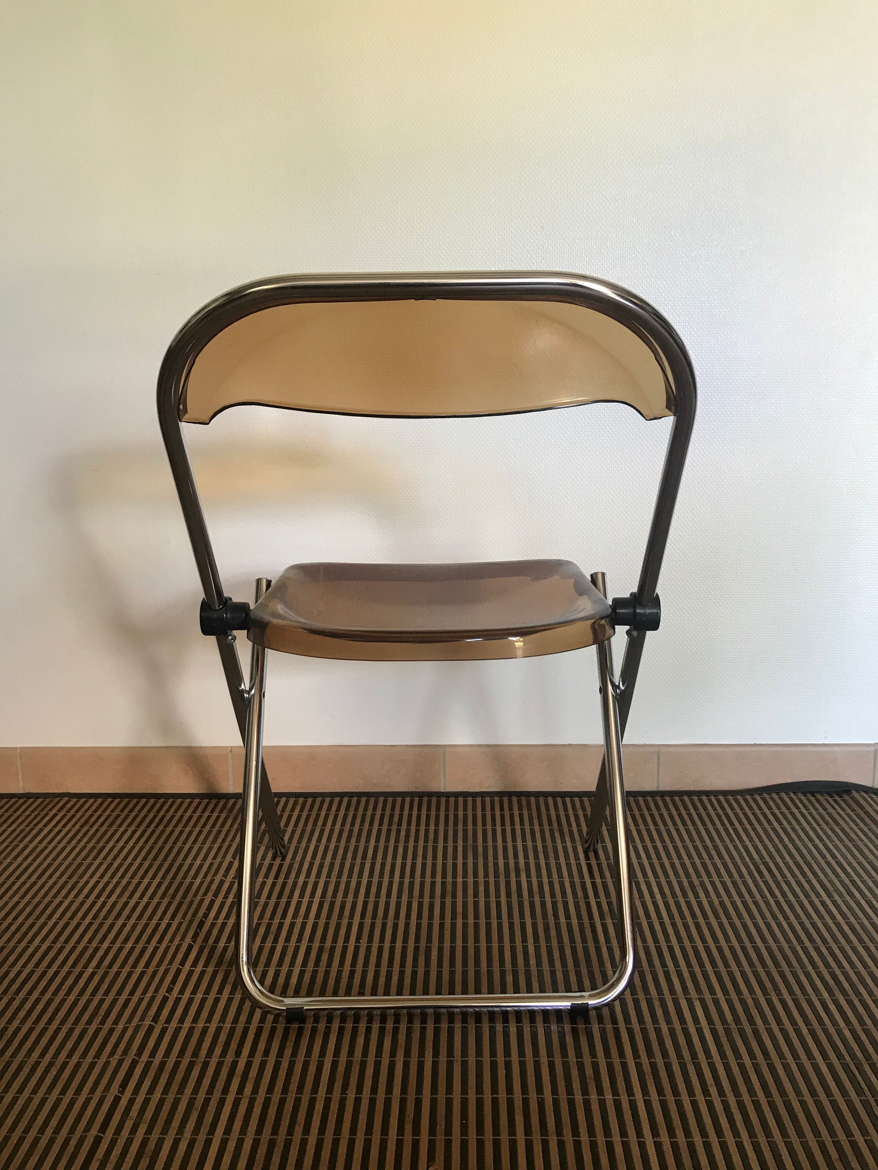 Vintage folding chairs smoked Plexiglas