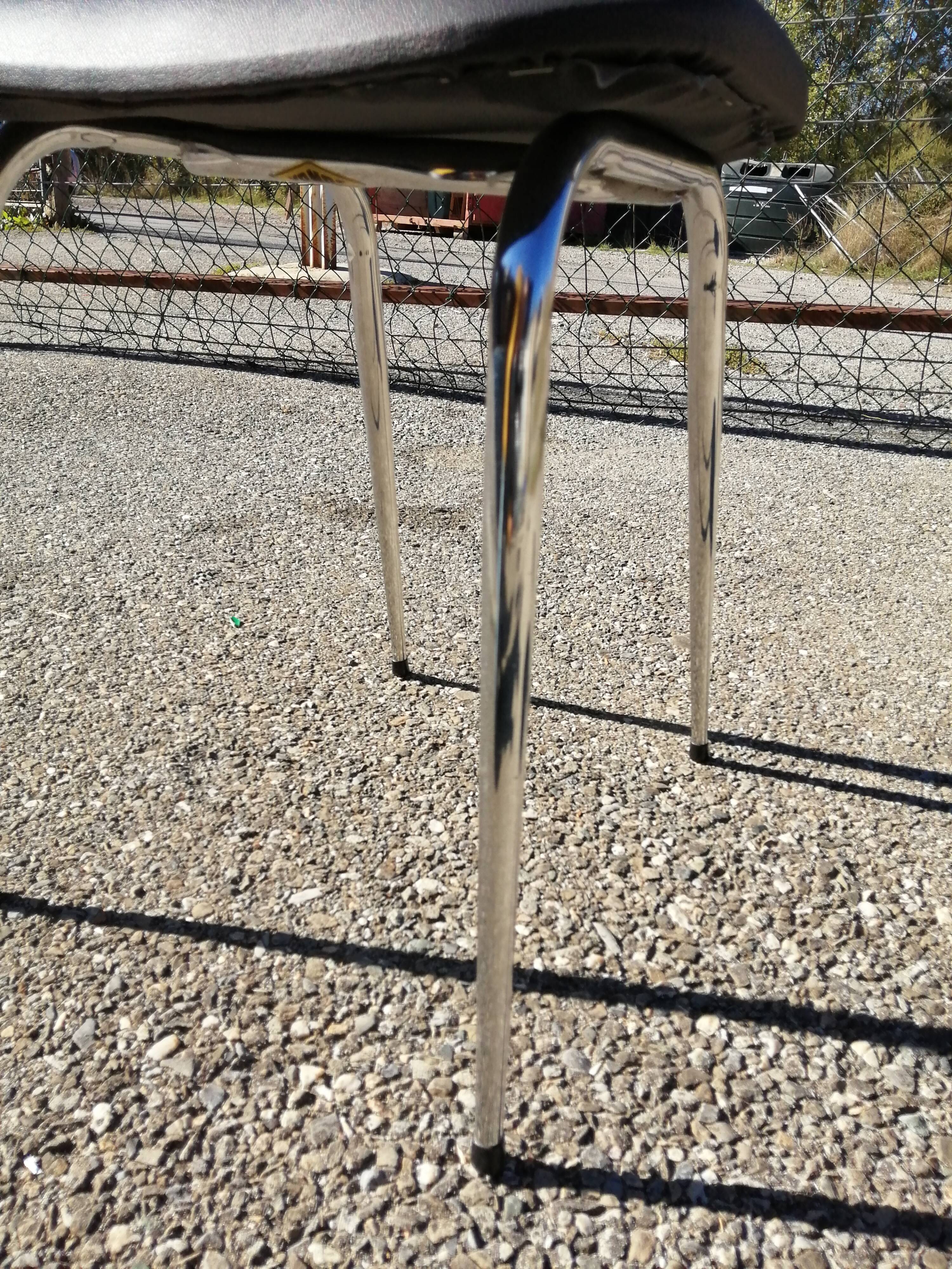 Series of 4 vintage black skai chairs - Vanac Aix