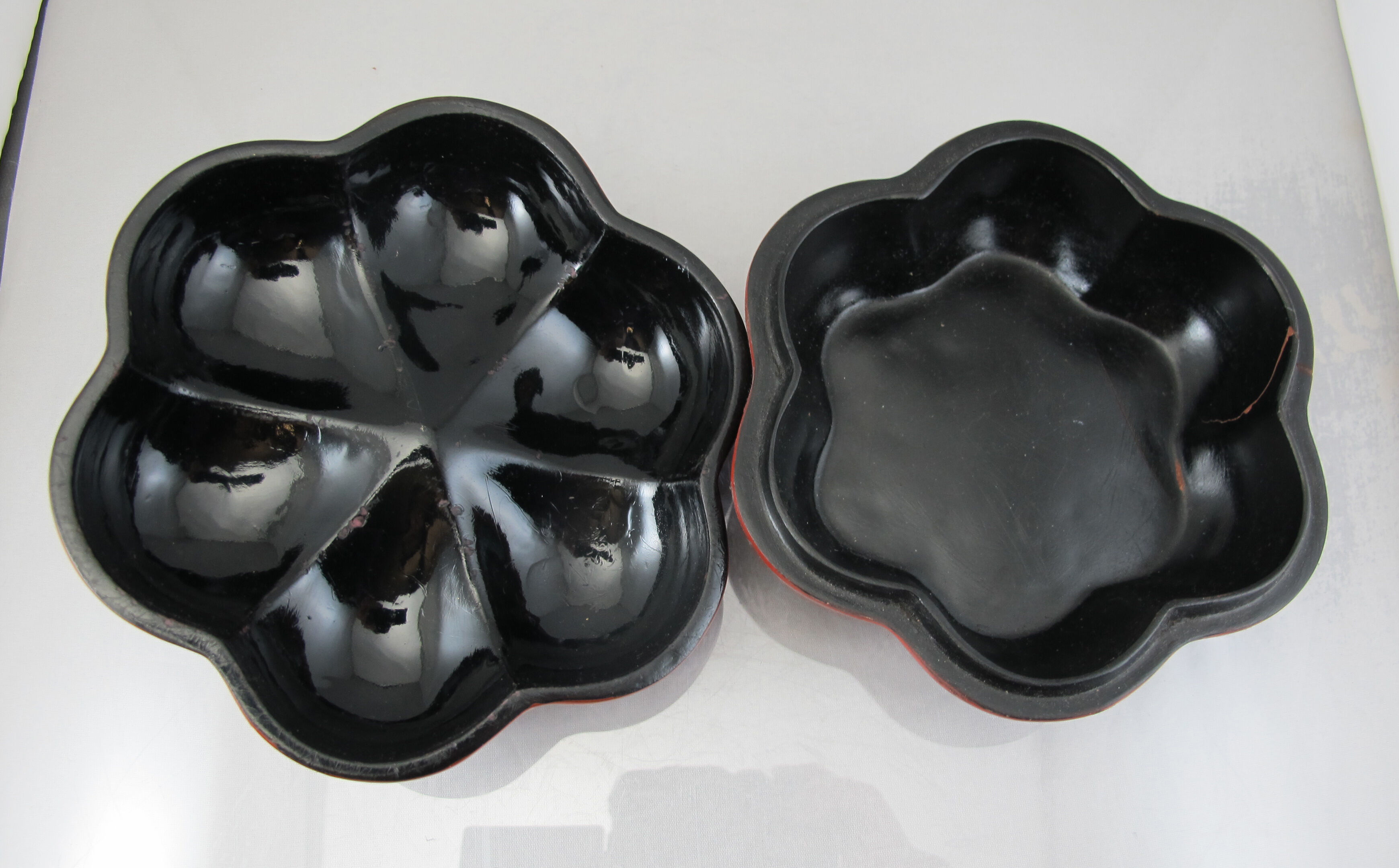 Old Chinese box in red lacquer Beijing China Asia