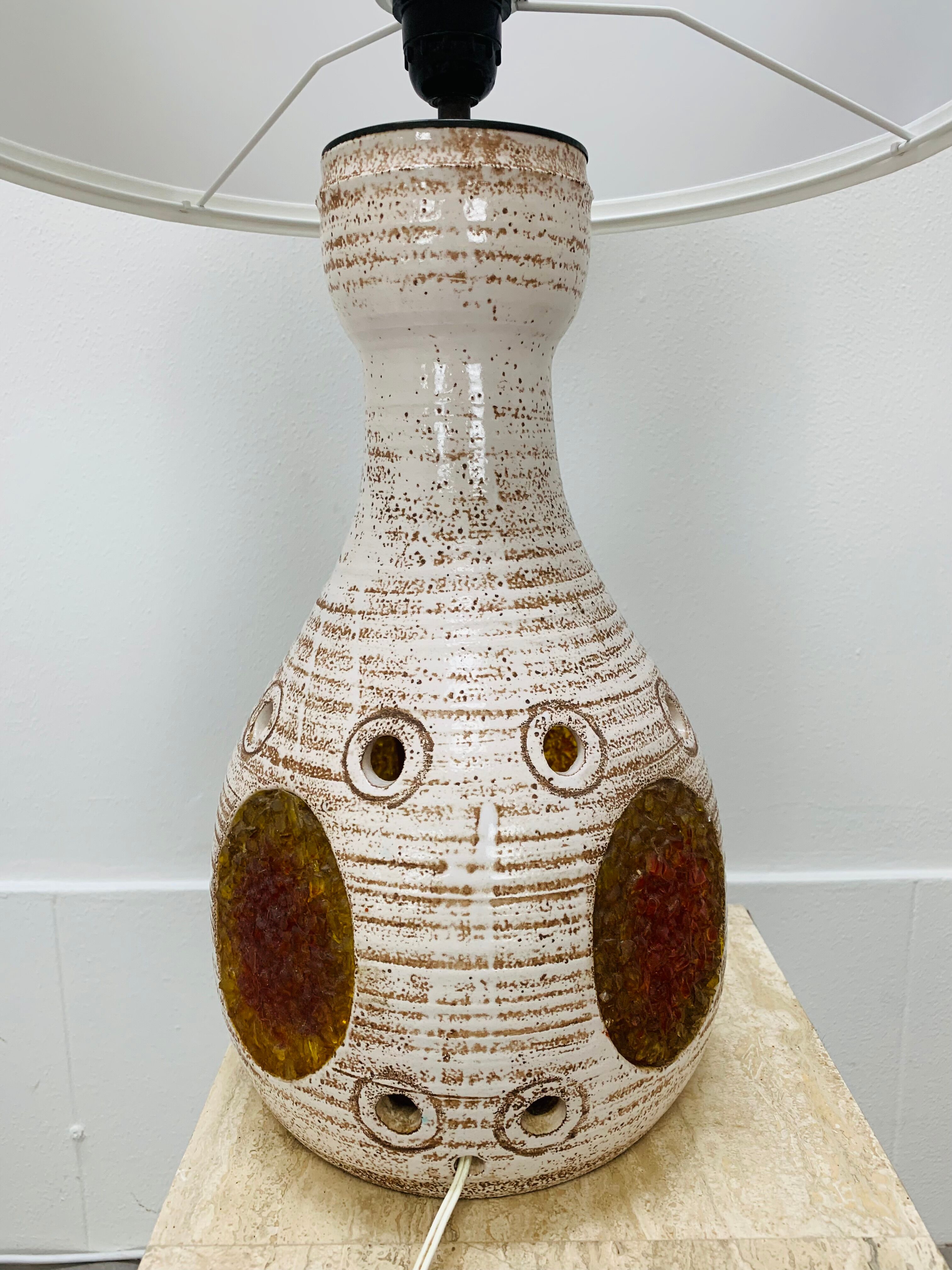Stoneware lamp Accolay design Georges Pelletier
