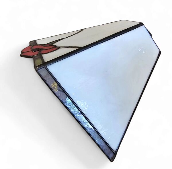 Lustre 3 lumières avec abat-jour en verre / Art Déco