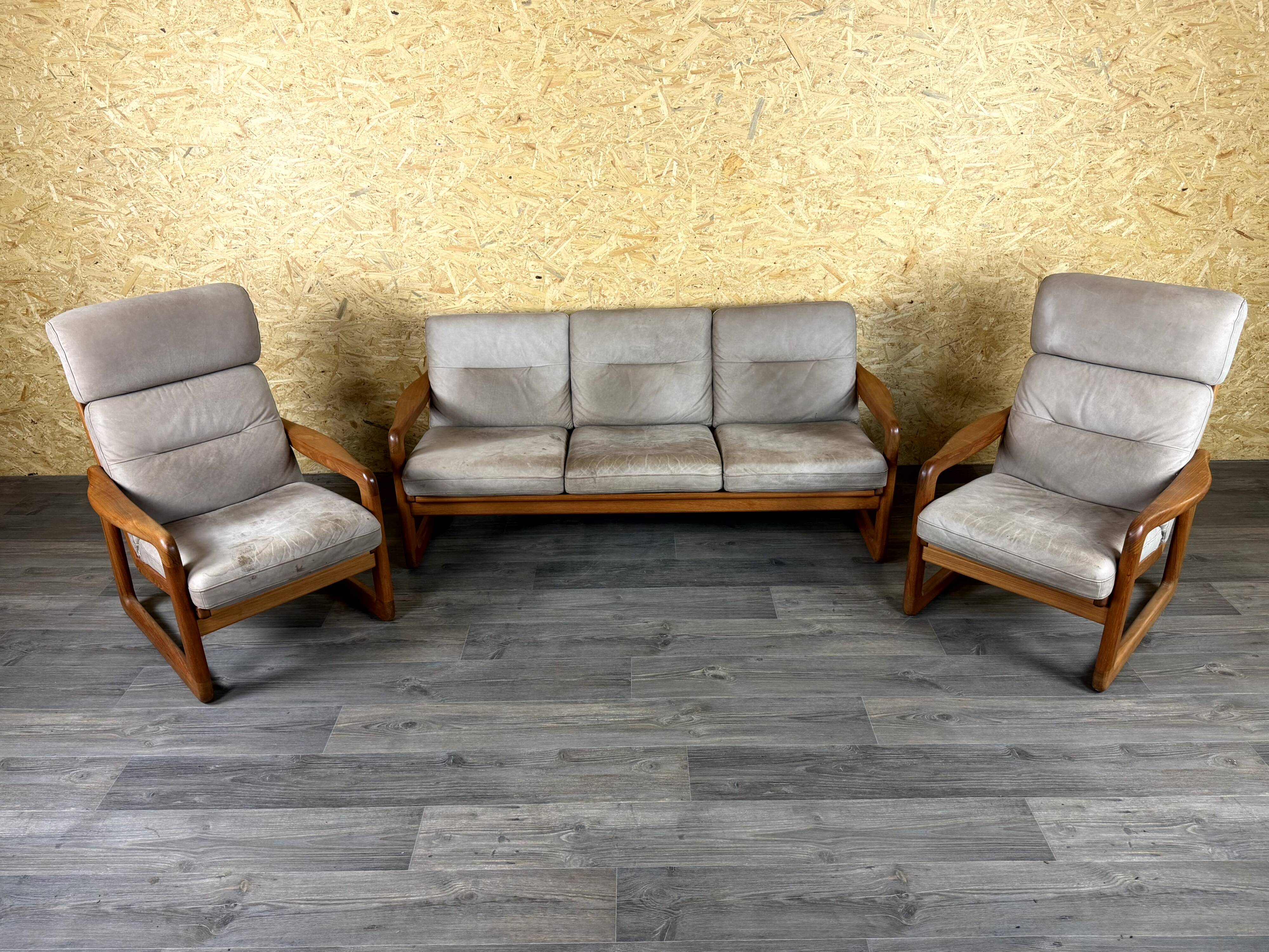 1960s 1970s Teak Sofa  & 2 Easy Chairs  by Holstebro Møbelfabrik A/S