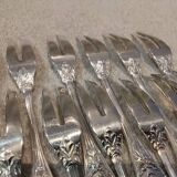 12 silver-plated cake forks with 2 prongs by Christofle Trianon LXVI