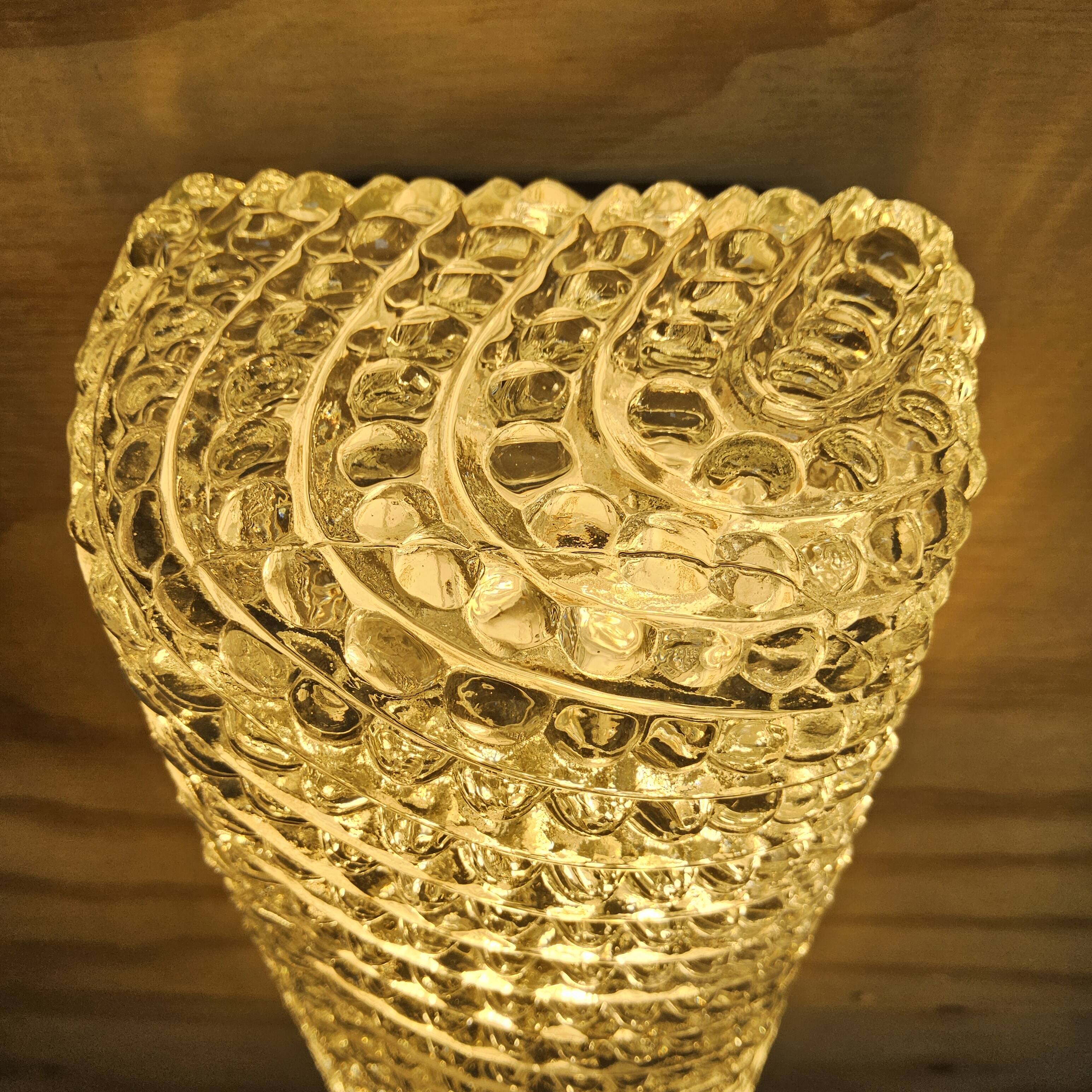 Vintage wall lamp Glashutte Limburg bubble glass texture (60s)