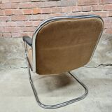 Vintage tubular ribbed office armchair