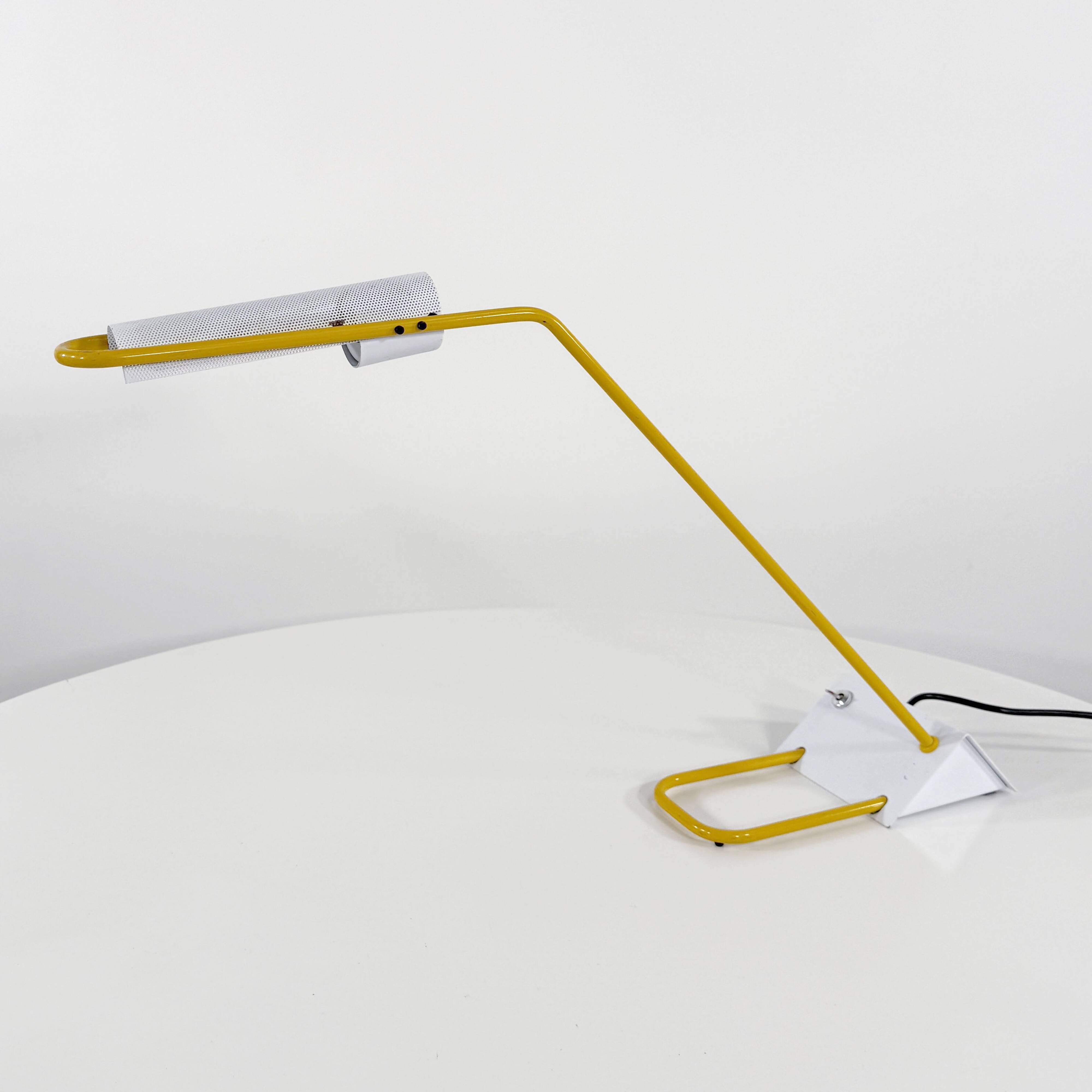 Lampe de bureau jaune de Candle, 1980