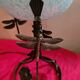 Wrought iron lamp molded blue globe clichy and its dragonfly 33x15