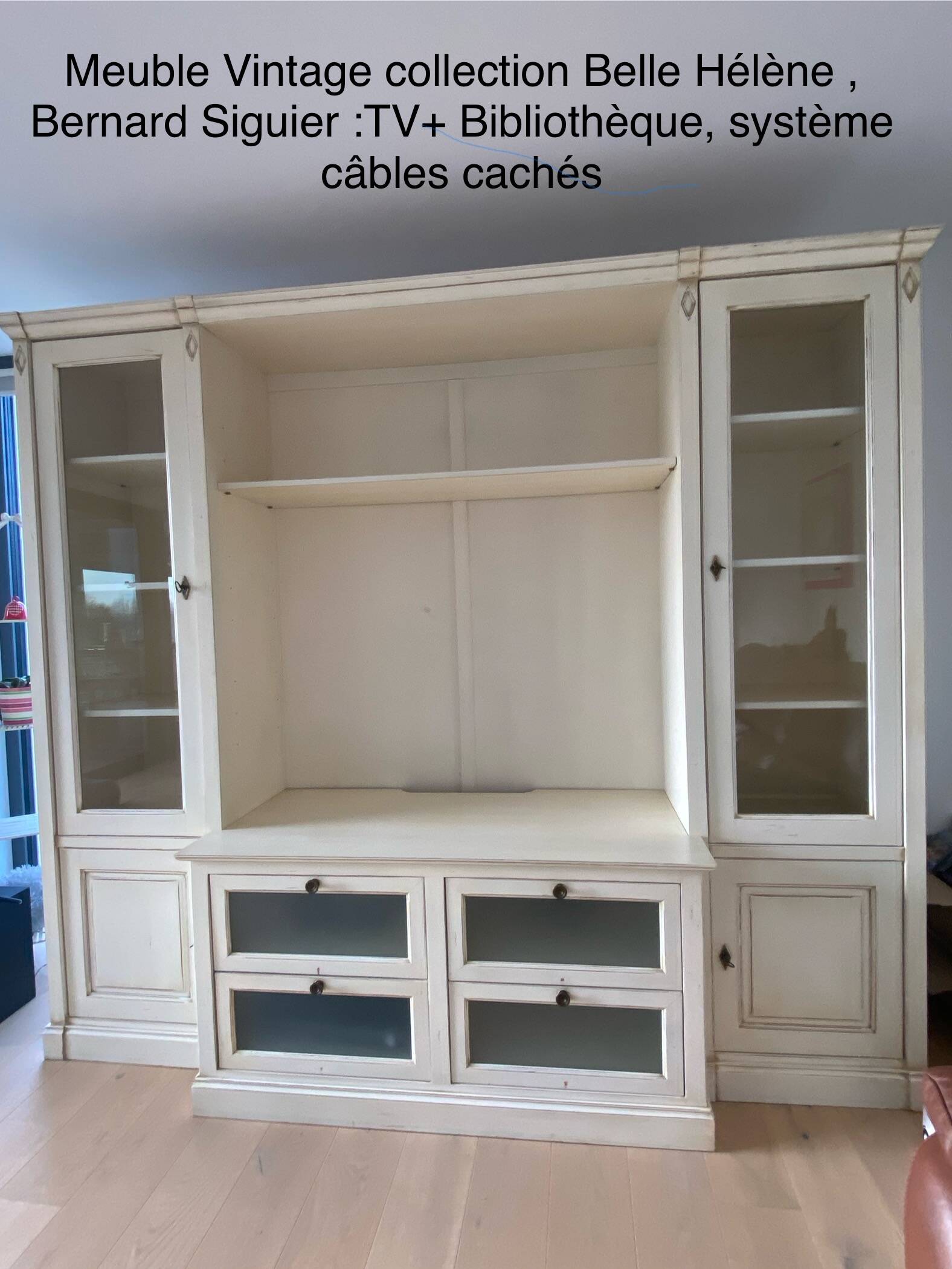 TV-library unit, signed Bernard Siguier, Belle-Hélène collection