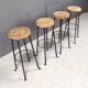 Vintage french wrought iron bar stools, 1960s - set of 4