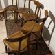 Set of 5 old wooden bistro chairs vintage "banana" folders