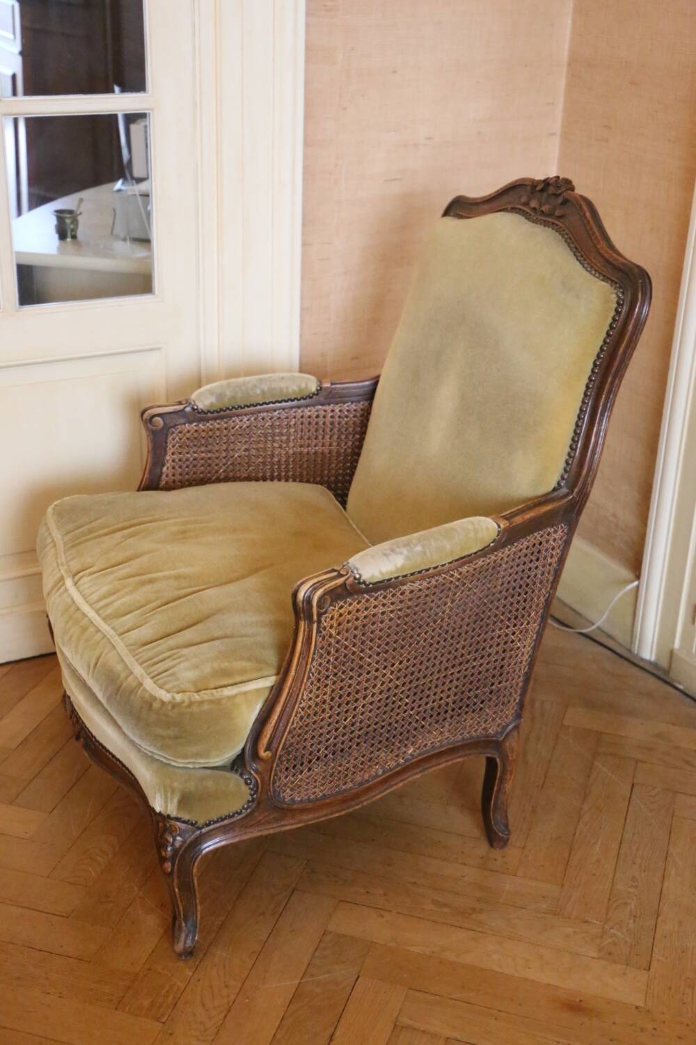 Cane shepherdess armchair, around 1930