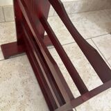 Art Deco magazine rack in mahogany color from the 60s