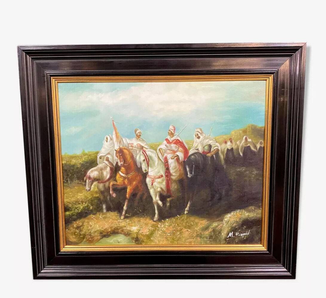 Orientalist School: Martine Rivart (1956) Oil painting on canvas